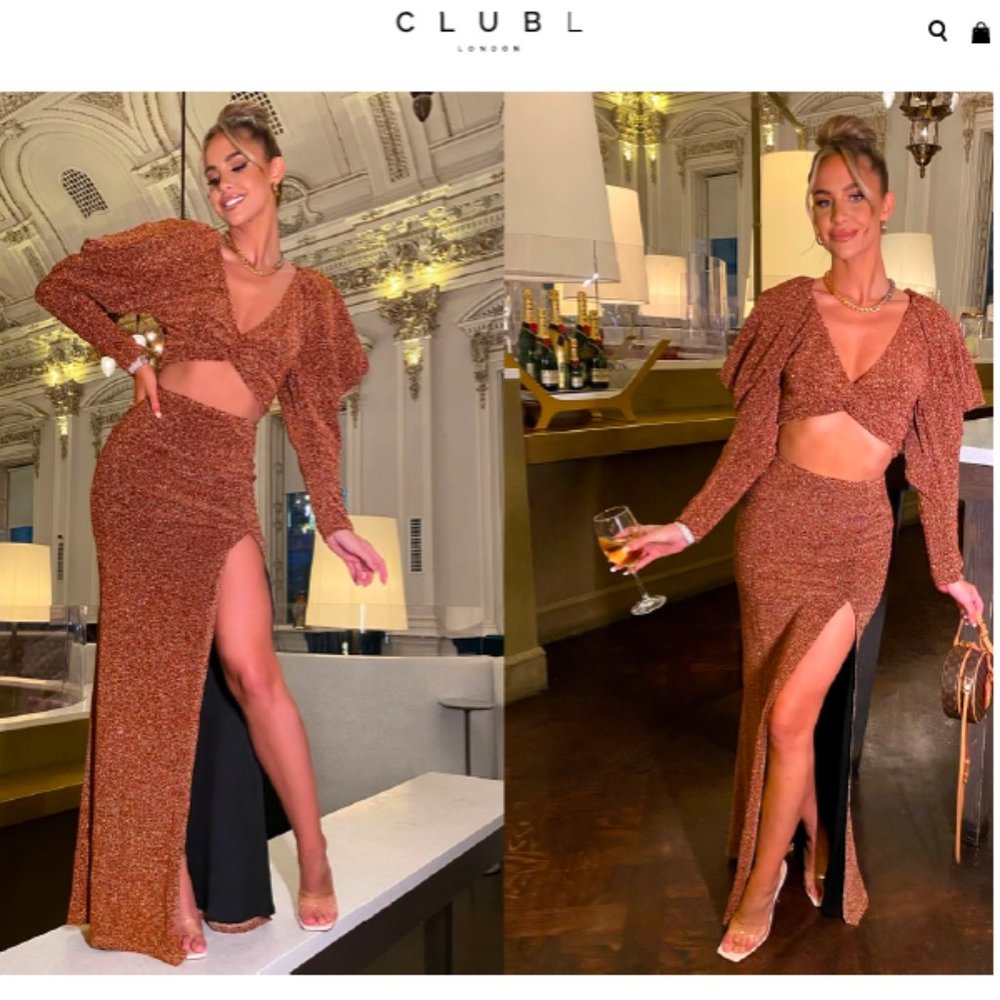 Bronze Metallic Volume Shoulder Crop Top - 8